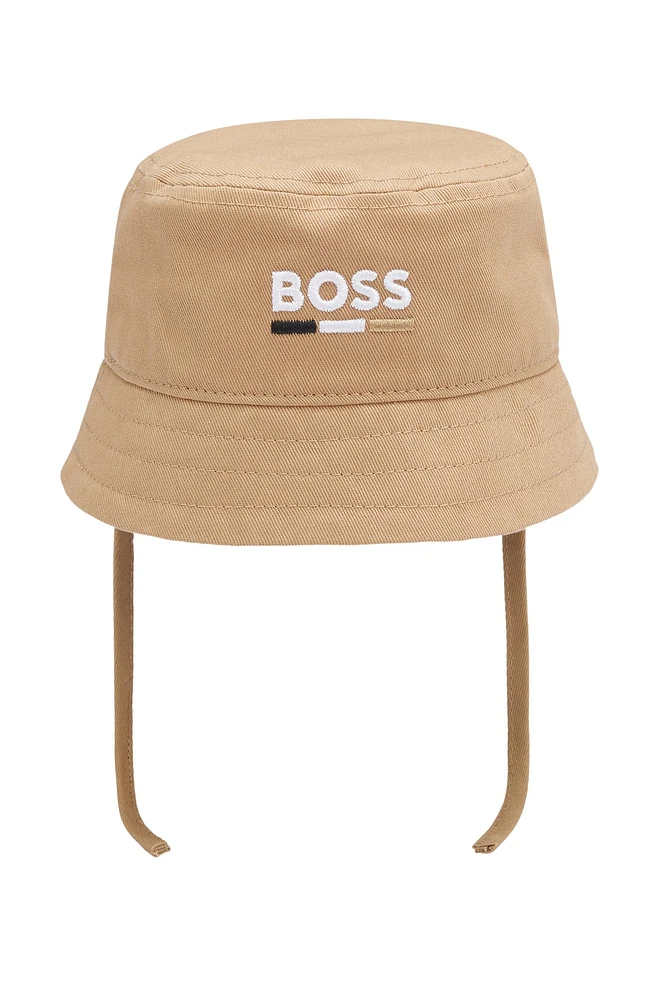 Baby bucket hat cotton with embroidered logo
