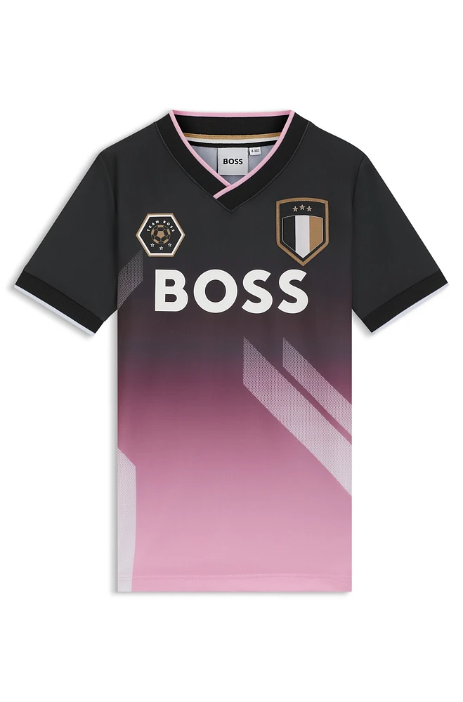 Kids' T-shirt stretch jersey with gradient print