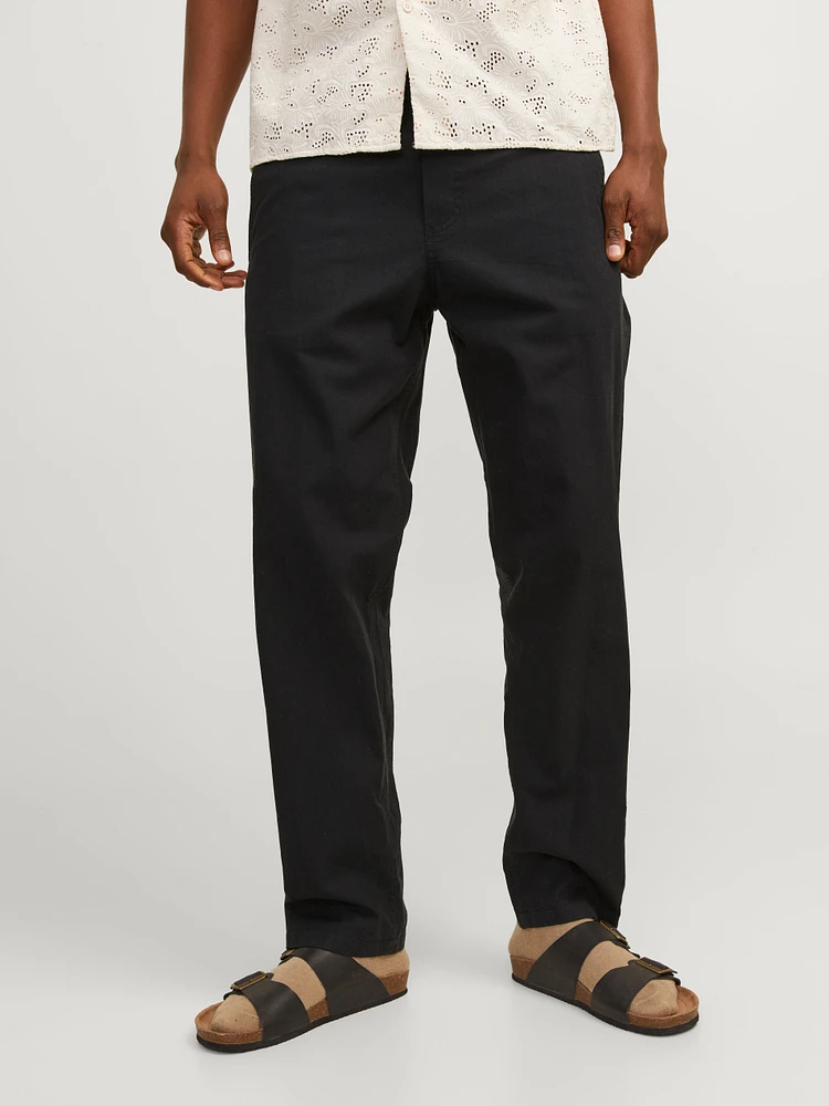 Relaxed Fit Linen-Blend Pants | Jack & Jones