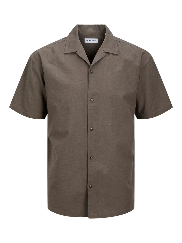 Chemise mélange en lin à coupe décontractée | Jack & Jones