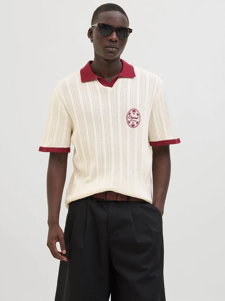 Relaxed Fit Knitted Polo-Shirt | Jack & Jones