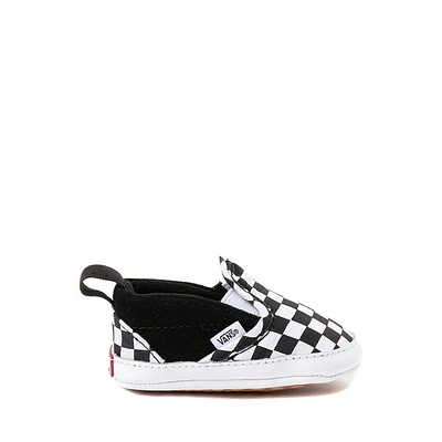 Vans Slip-On V Checkerboard Skate Shoe - Baby Black / White