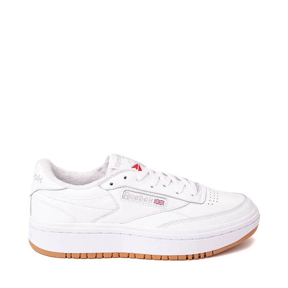 Womens Reebok Club C Double Athletic Shoe - White / Grey Gum