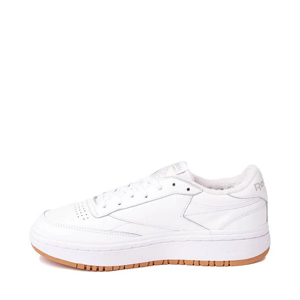 Womens Reebok Club C Double Athletic Shoe - White / Grey Gum