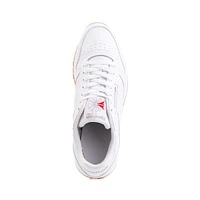 Chaussure athlétique en cuir Reebok Classic pour hommes - Blanche / Gomme