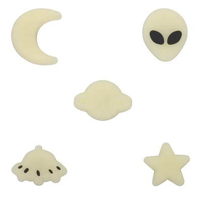 Paquet de 5 breloques Crocs Jibbitz™ Étoiles de plafond phosphorescentes - Multicolore