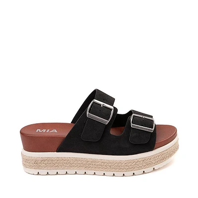 Womens MIA Kely-C Platform Slide Sandal - Black