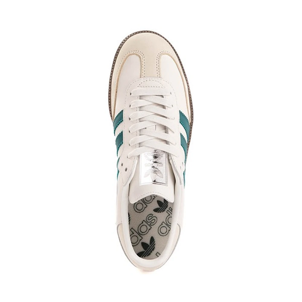 Chaussure athlétique adidas Samba OG - Blanche / Turquoise foncé Gomme