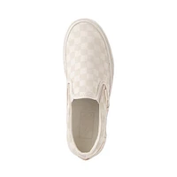 Chaussure de skate compensée sans lacets Vans à notif en damier - Blanc guimauve / Crème
