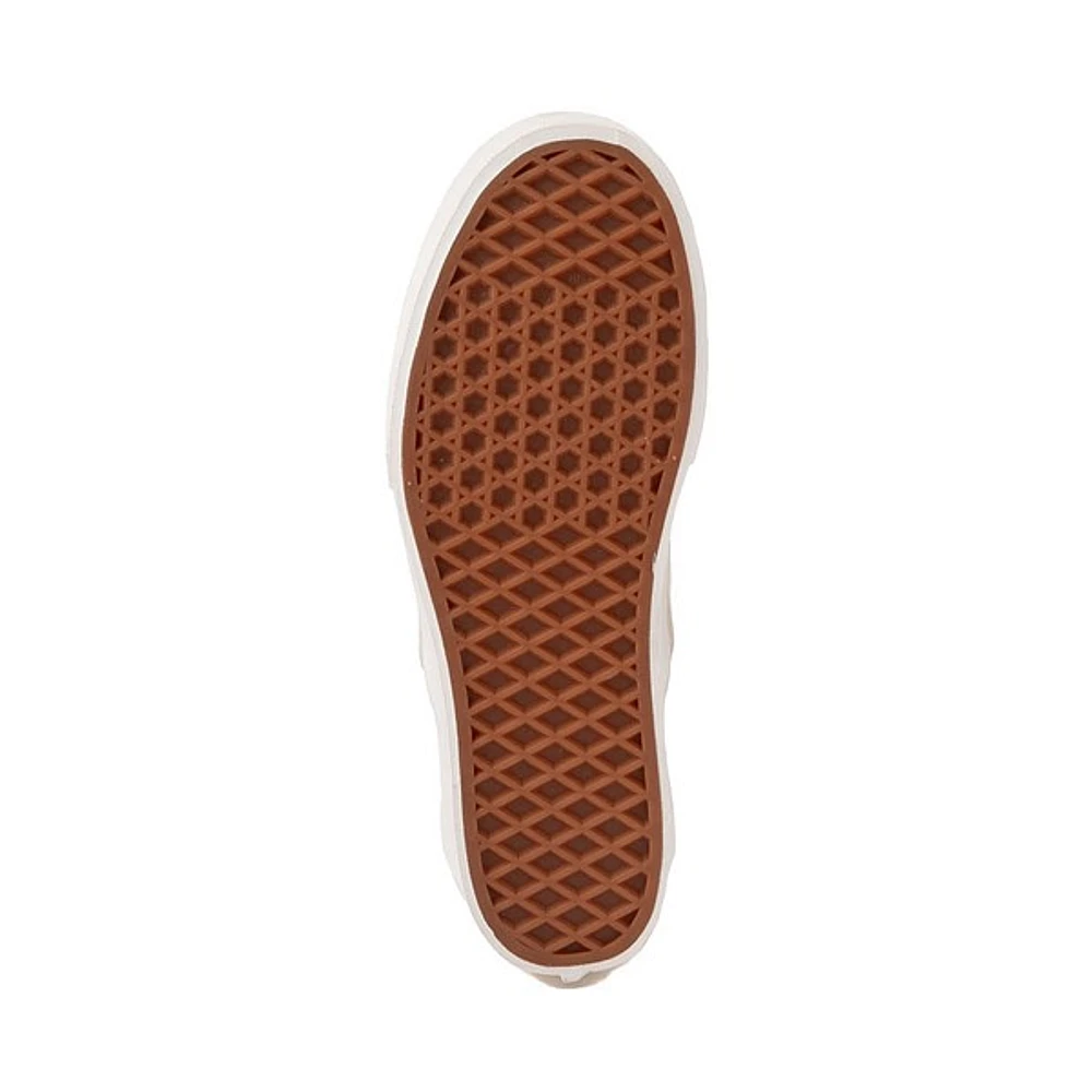 Chaussure de skate compensée sans lacets Vans à notif en damier - Blanc guimauve / Crème