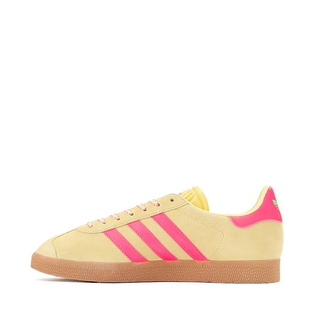 Womens adidas Gazelle Athletic Shoe - Powder Yellow / Lucid Pink