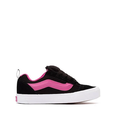 Vans Knu Skool Skate Shoe - Big Kid Black / Pink Leopard