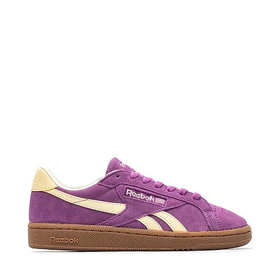 Womens Reebok Club C Grounds UK Athletic Shoe - Purple Rave / Bleached Yellow Gum