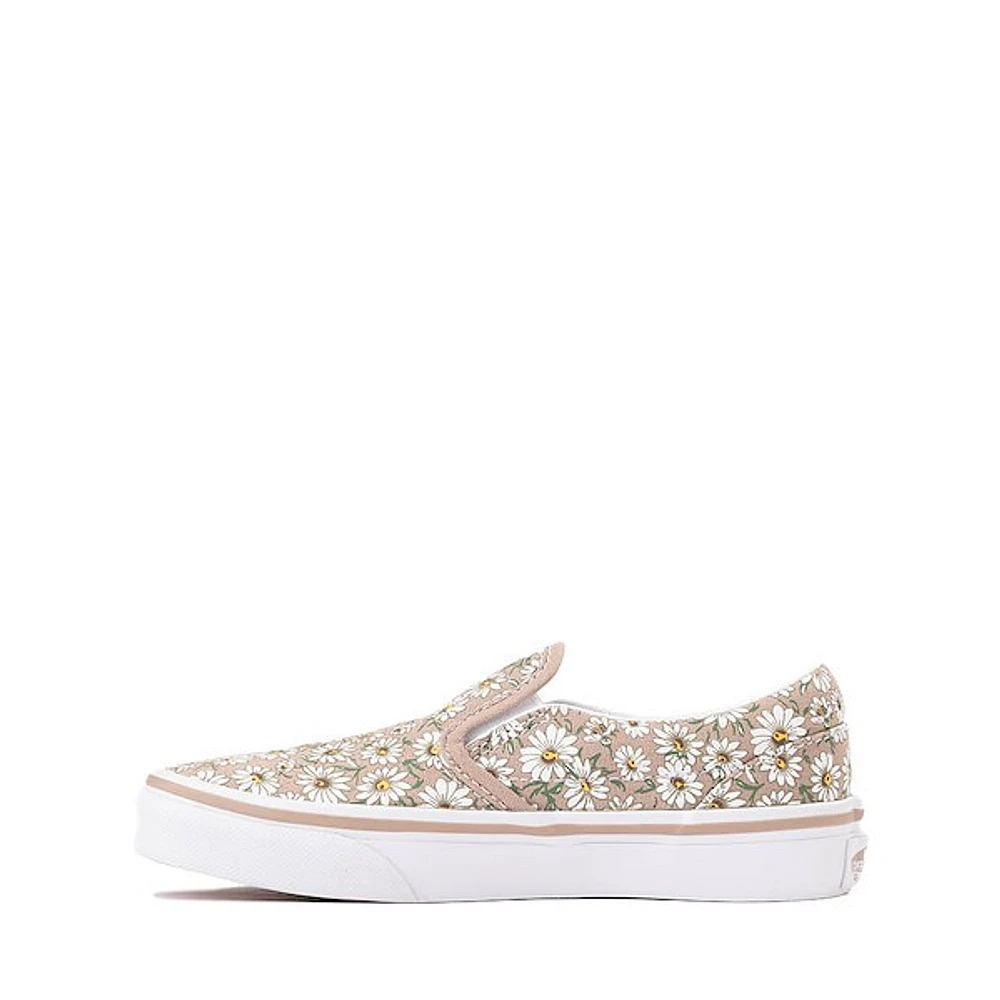 Vans Slip-On Daisies Skate Shoe - Little Kid Brown / White