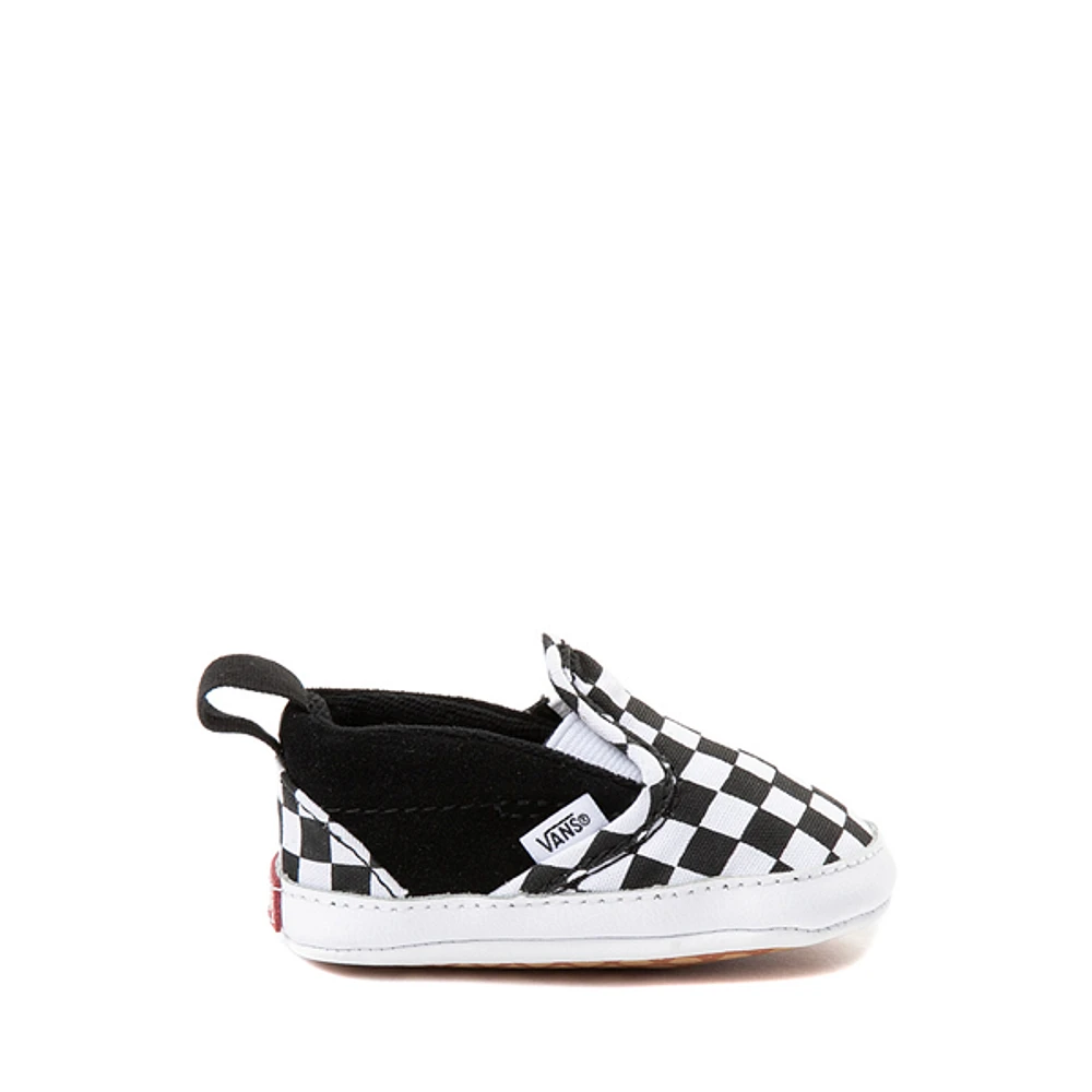 Vans Slip-On V Checkerboard Crib Shoe - Baby Black / White