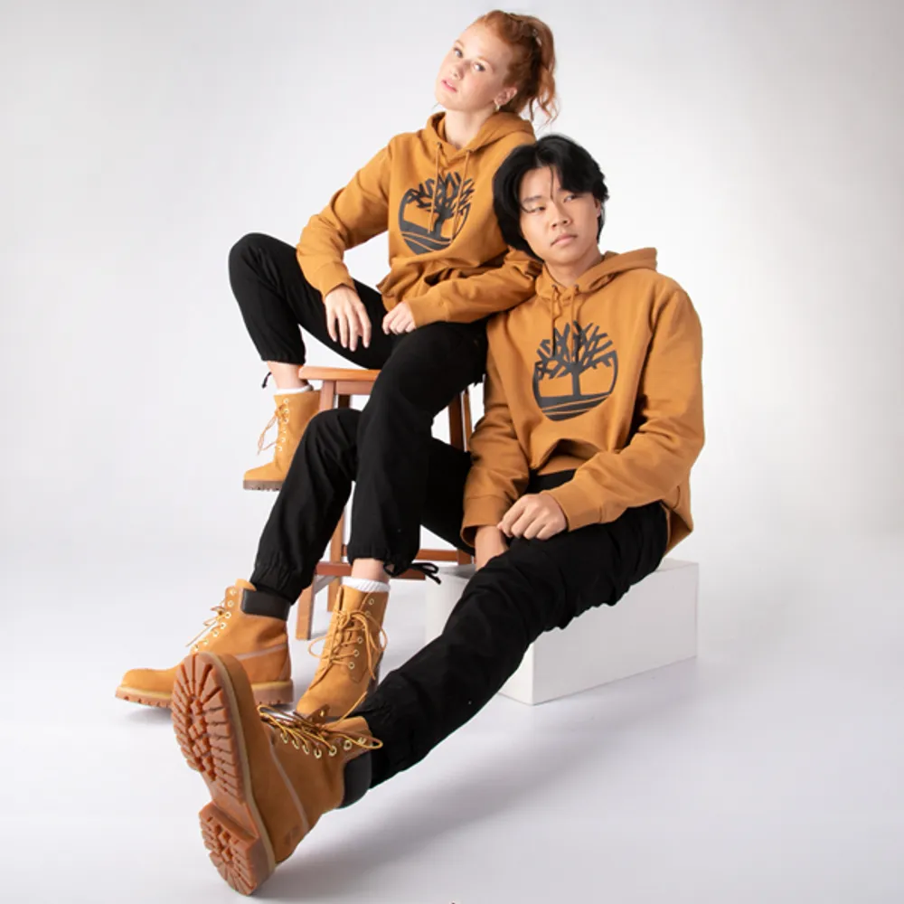 Mens Timberland Logo Hoodie - Wheat