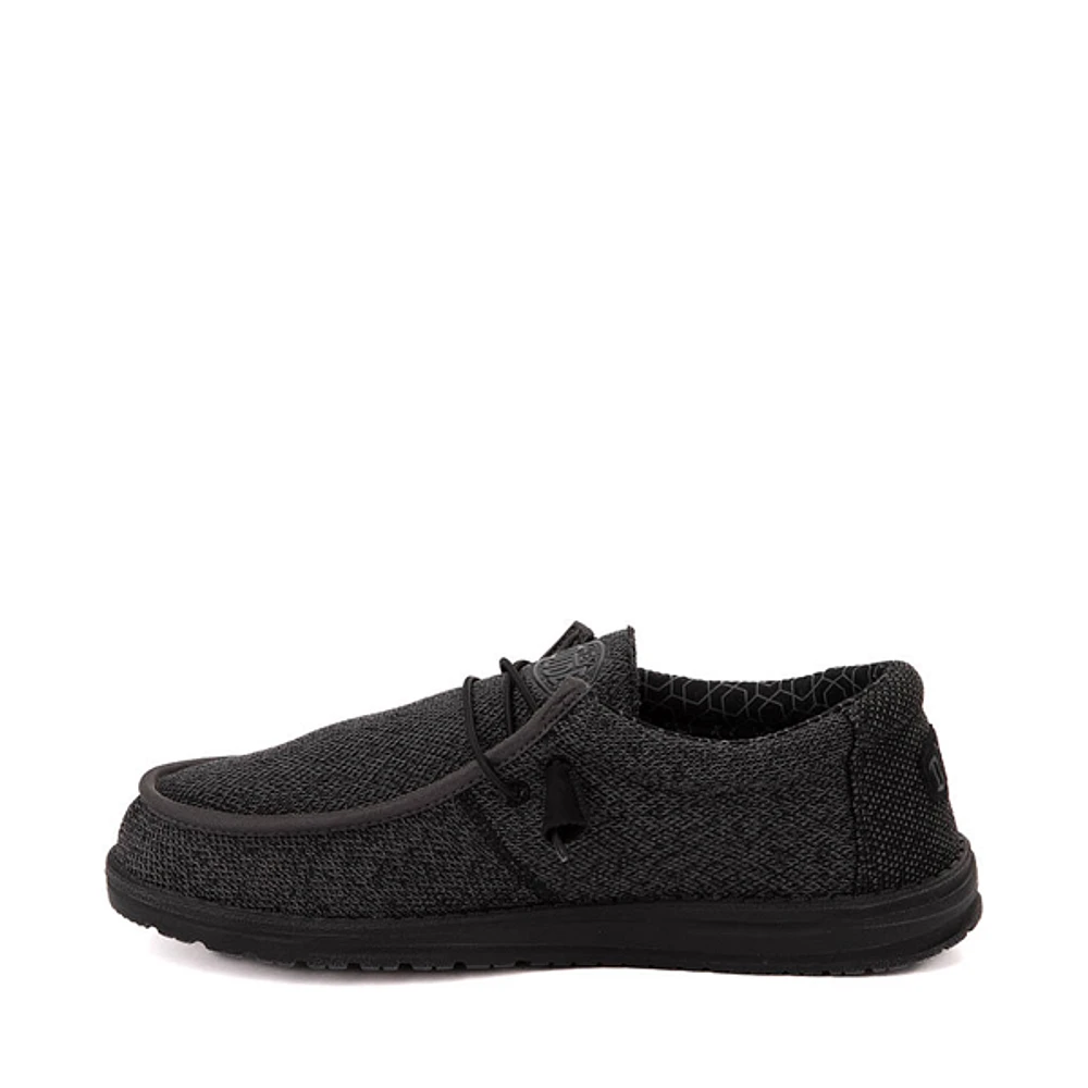 Mens HEYDUDE Wally Sox Micro Casual Shoe - Total Black