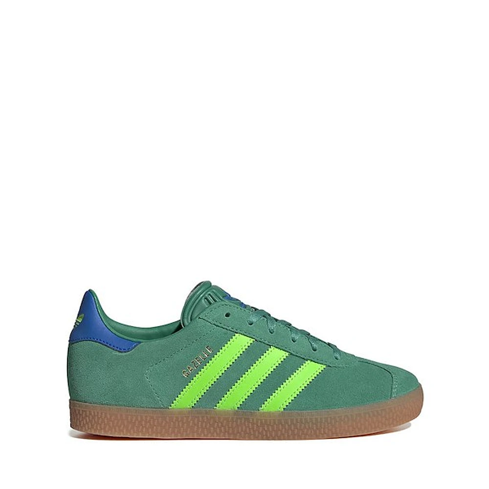 adidas Gazelle Athletic Shoe - Big Kid Semi Court Green / Solar Bluebird