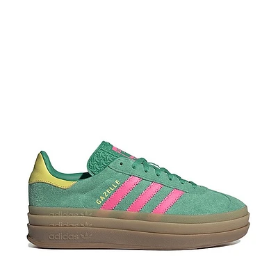 Womens adidas Gazelle Bold Athletic Shoe - Court Green / Lucid Pink Pure Sulfur