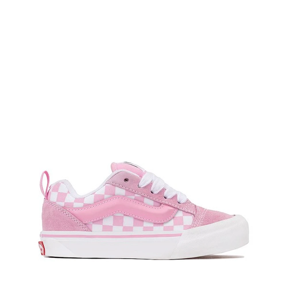 Vans Knu Skool Checkerboard Skate Shoe - Big Kid Pink / White