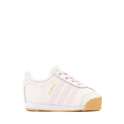 adidas Samoa Athletic Shoe - Baby / Toddler Cloud White Clear Pink Gold Metallic
