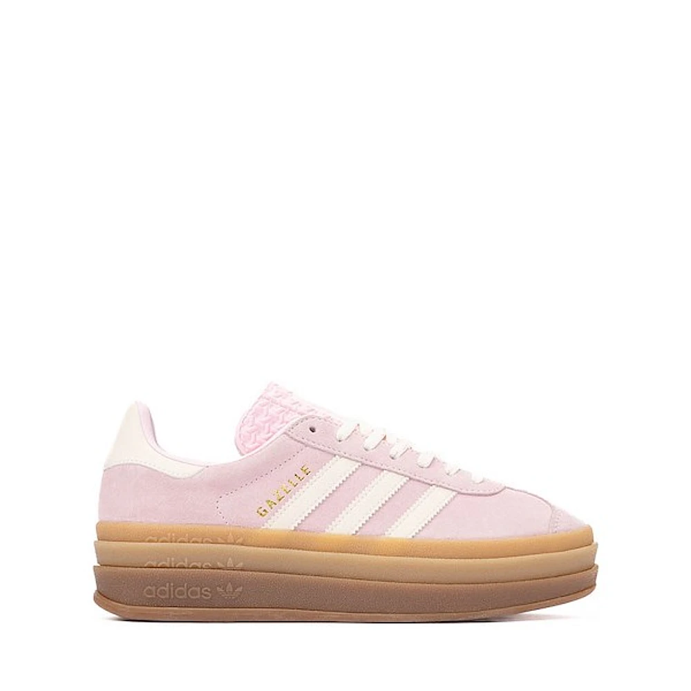 Womens adidas Gazelle Bold Athletic Shoe - Clear Pink / Cream White Gold Metallic Gum