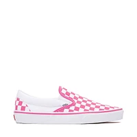 Vans Slip-On Checkerboard Skate Shoe - Pink / White