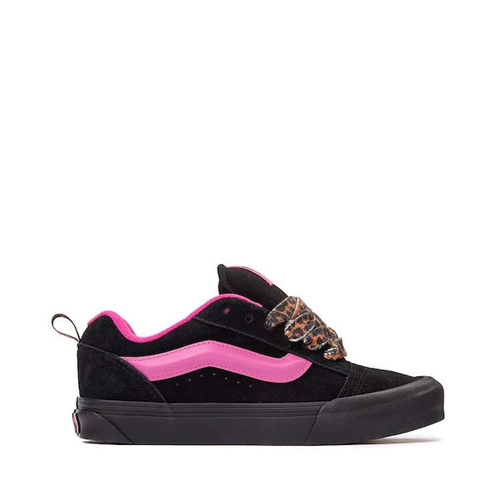 Vans Knu Skool Skate Shoe - Black / Pink Leopard