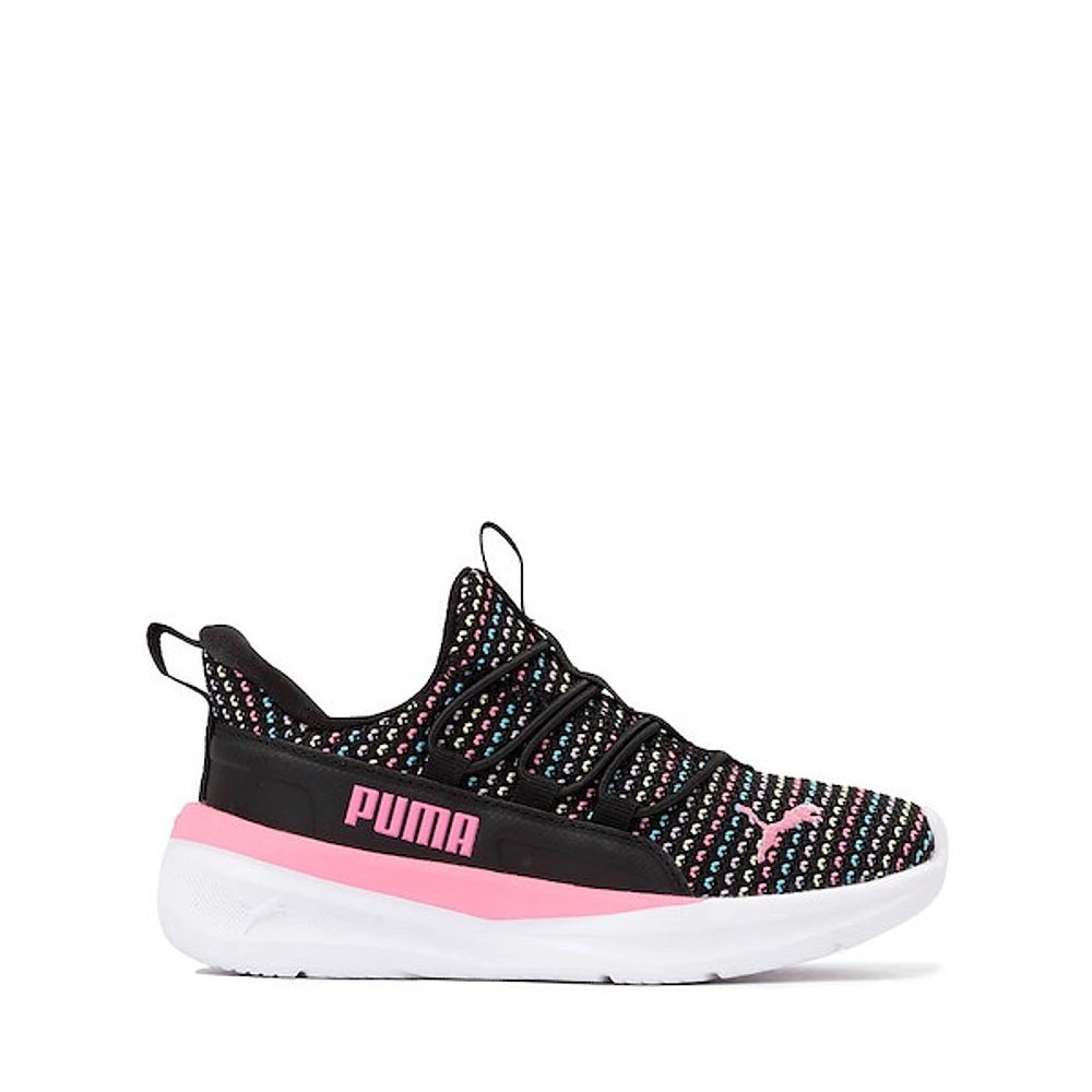 PUMA One4All 2.0 Multi Knit Slip-On Athletic Shoe - Little Kid Black / Fast Pink