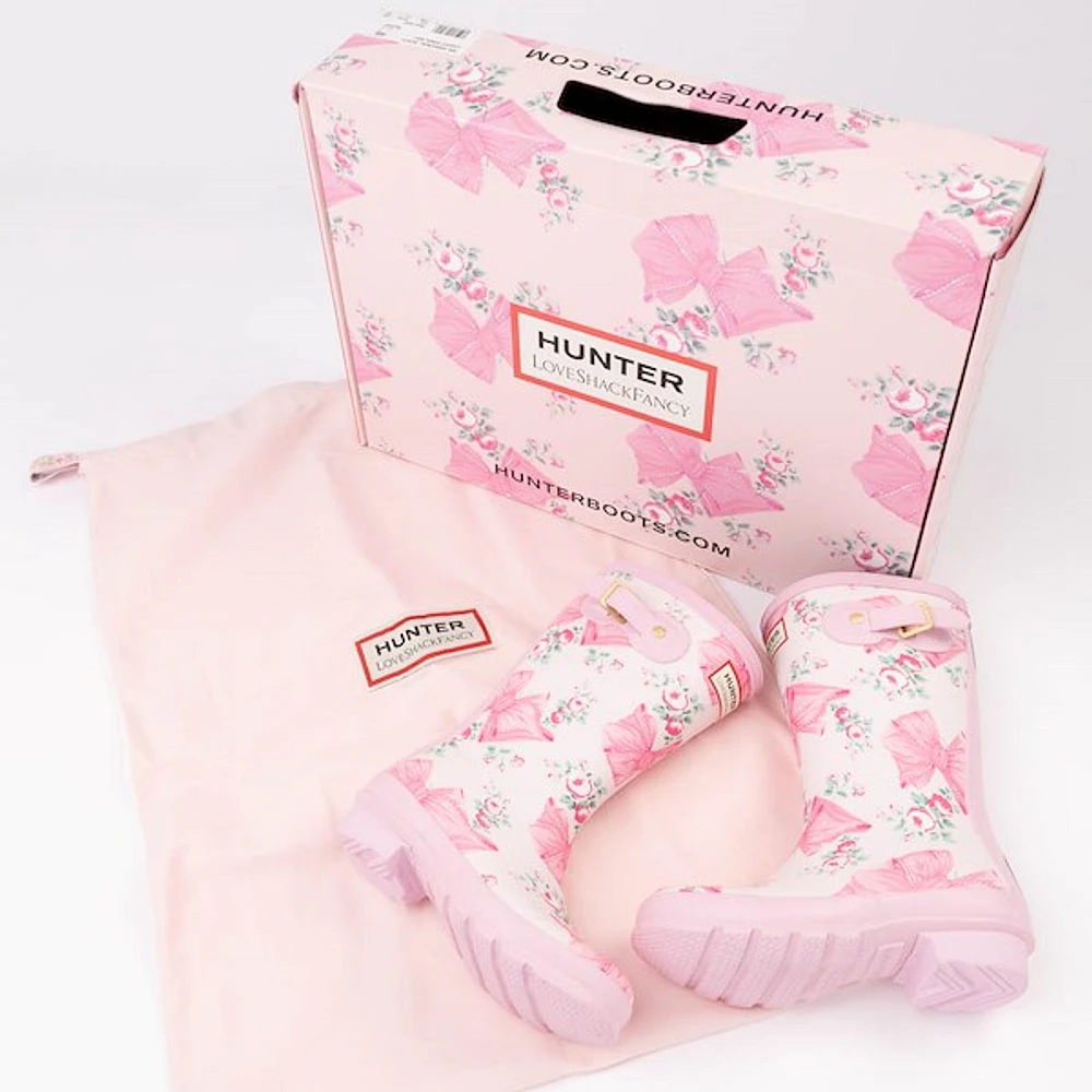 Hunter x LoveShackFancy Original Rain Boot - Little Kid / Big Kid - Rose Beaux / Mint Pink