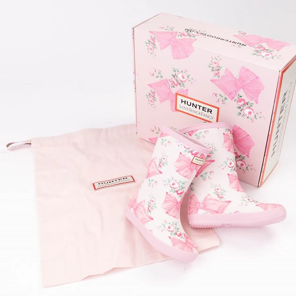 Hunter x LoveShackFancy First Classic Rain Boot - Toddler / Little Kid Rose Beaux Mint Pink