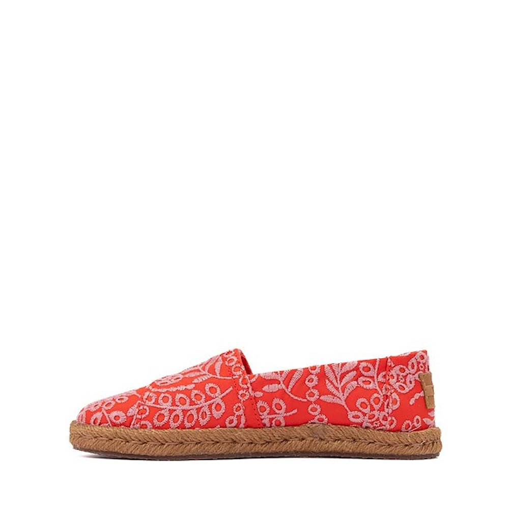 TOMS Alpargata Rope Slip-On Casual Shoe - Little Kid / Big Kid - Flame / Botanical