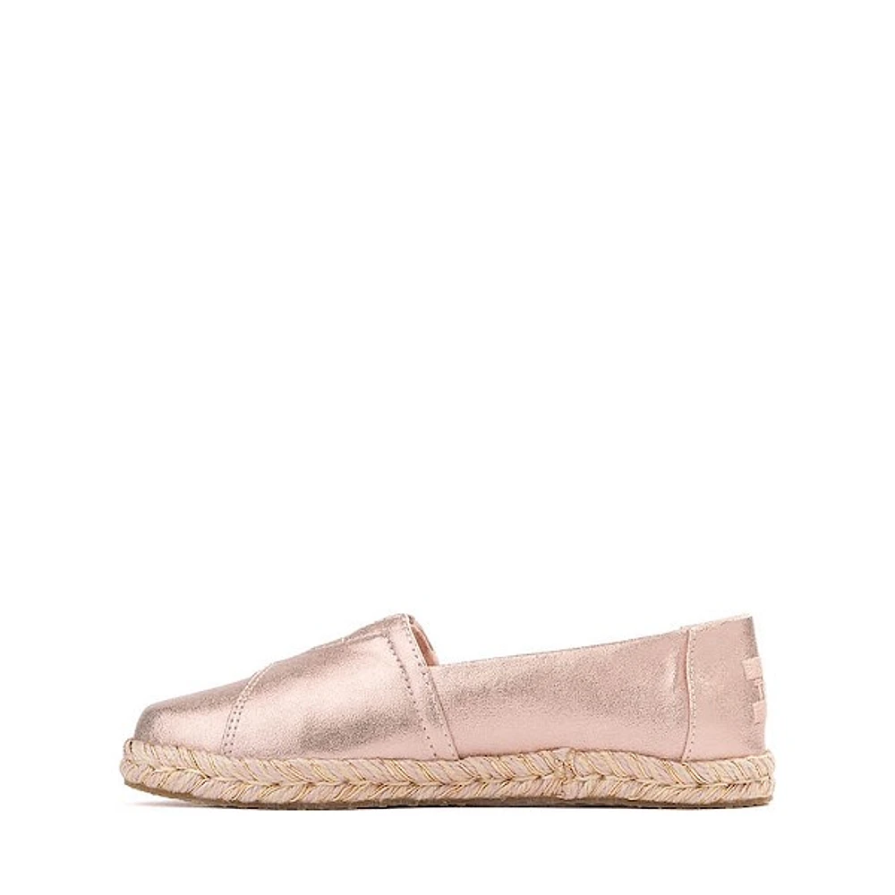 TOMS Alpargata Rope Slip-On Casual Shoe - Little Kid / Big Pale Rose Metallic