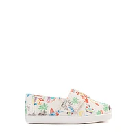 TOMS Alpargata Slip-On Casual Shoe - Baby / Toddler / Little Kid - Marshmallow White / Sketchbook