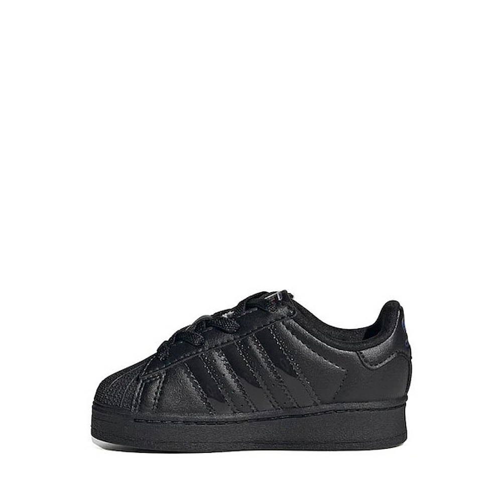 adidas Superstar LED Lights Comfort Closure Elastic Laces Athletic Shoe - Baby / Toddler - Core Black / Preloved Violet