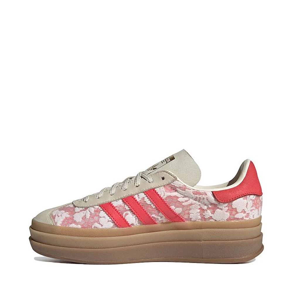 Womens adidas x Liberty London Gazelle Bold Athletic Shoe - Cloud White / Cream Better Scarlet