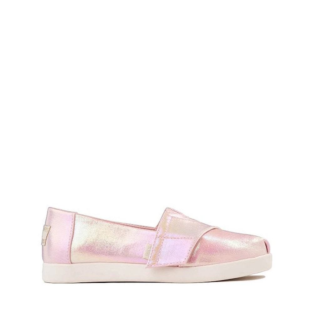 TOMS Alpargata Slip-On Casual Shoe - Little Kid / Big Kid - Pink Quartz Iridescent