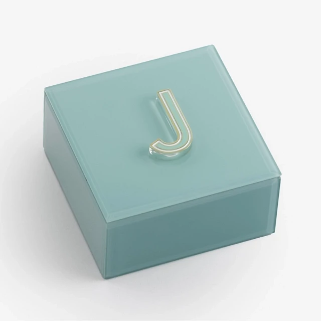 Kirklands Blue Glass Monogram K Jewelry Box at Hamilton Place in