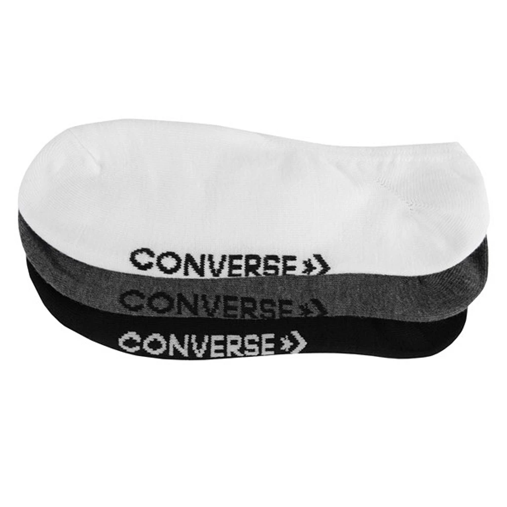 Converse Men's 3-Pack Foundation Made For Chuck Oxford Liner Socks in Black, Nylon