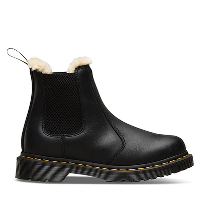 Dr. Martens Women's 2976 Leonore Faux Fur Lined Chelsea Winter Boots Black, Leather