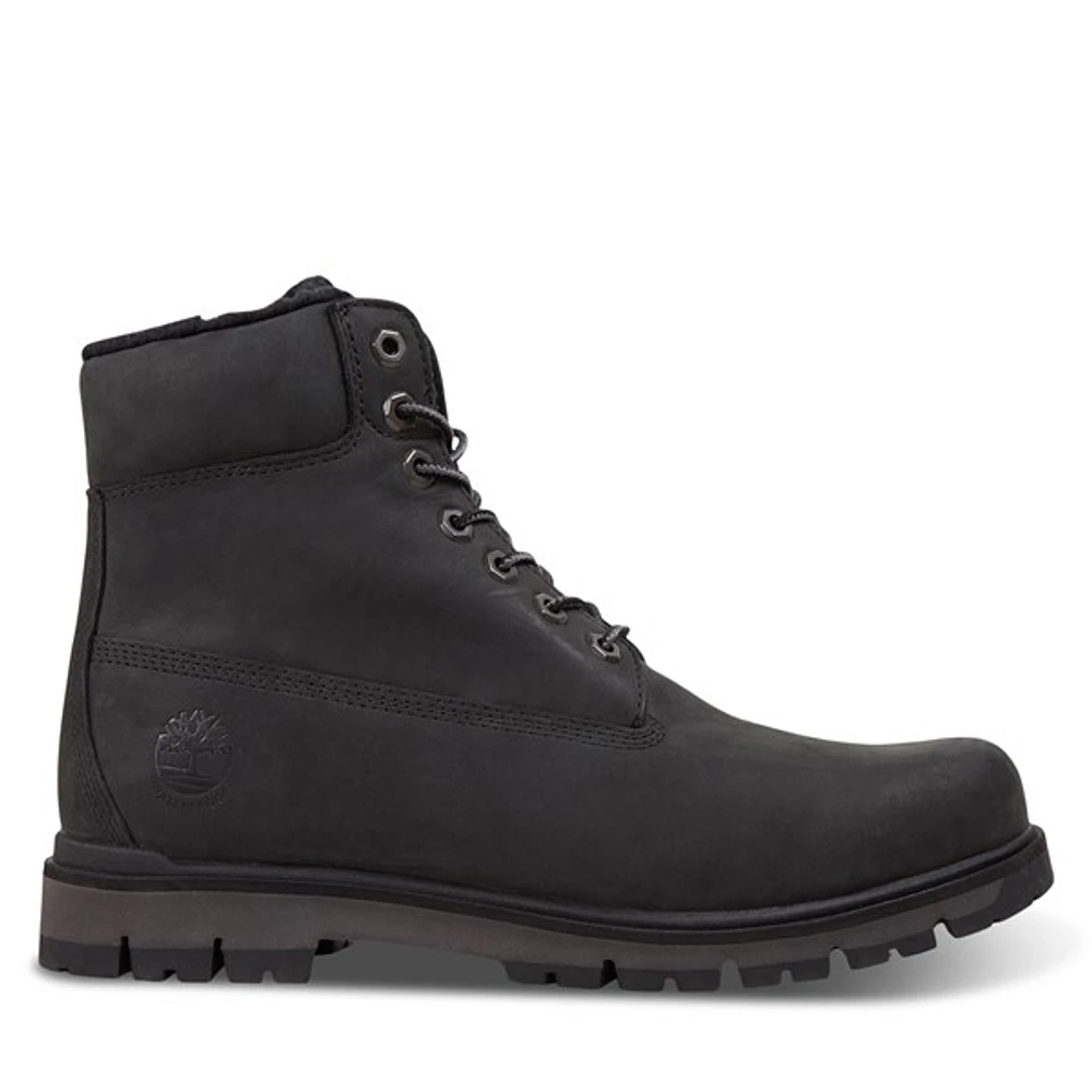 Timberland Men's 6-Inch Fur Lined Winter Waterproof Boots Black, Leather