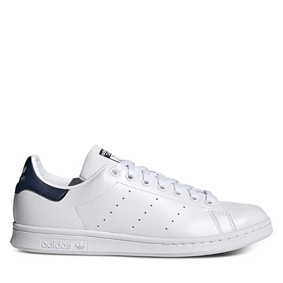 adidas Men's Stan Smith Primegreen Sneakers in White Navy Blue, Size 9.5, Leather