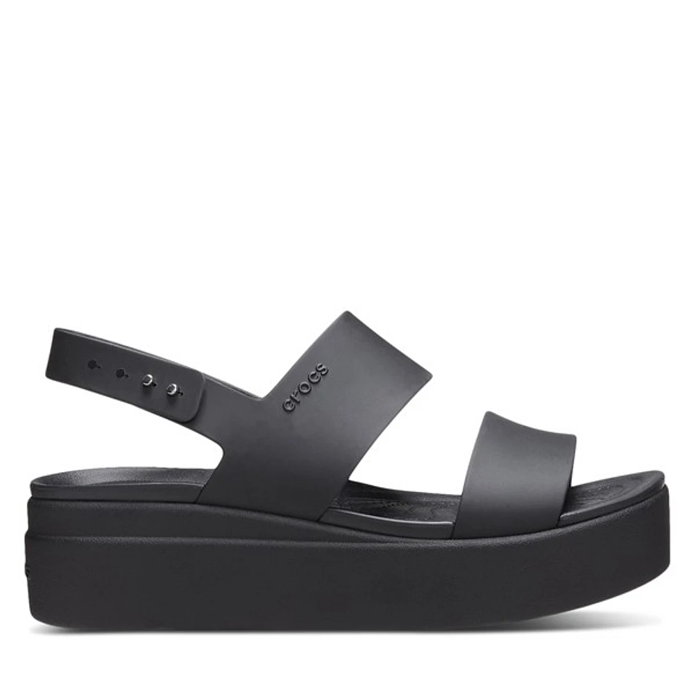Crocs Women's Brooklyn Low Wedge Sandals Black,