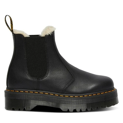 Dr. Martens Women's 2976 Quad Fur Chelsea Boots Black, Leather