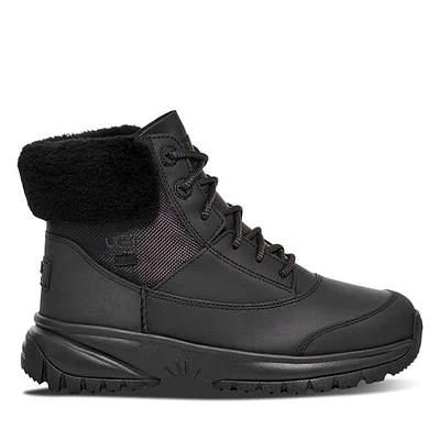 UGG Women's Yose Fluff V2 Winter Waterproof Boots in Black, Size 6, Leather