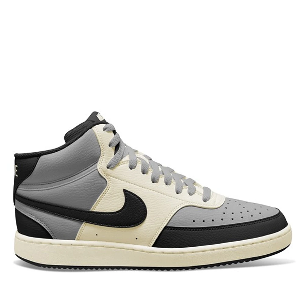 Nike Men's Court Vision Next Nature Mid Sneakers Gray/Chalk/Black Gris Misc, Rubber