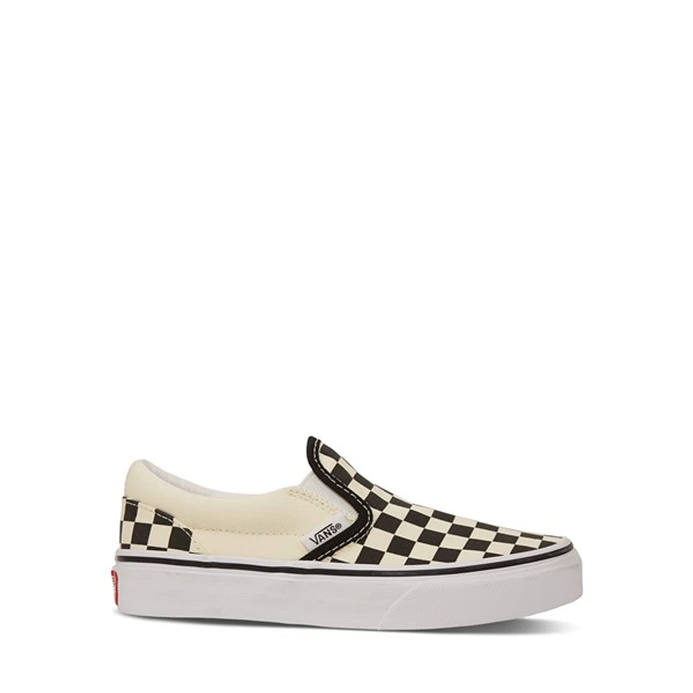 Vans Little Kids' Checkerboard Classic Slip-Ons Black White, Largeittle Kid Canvas