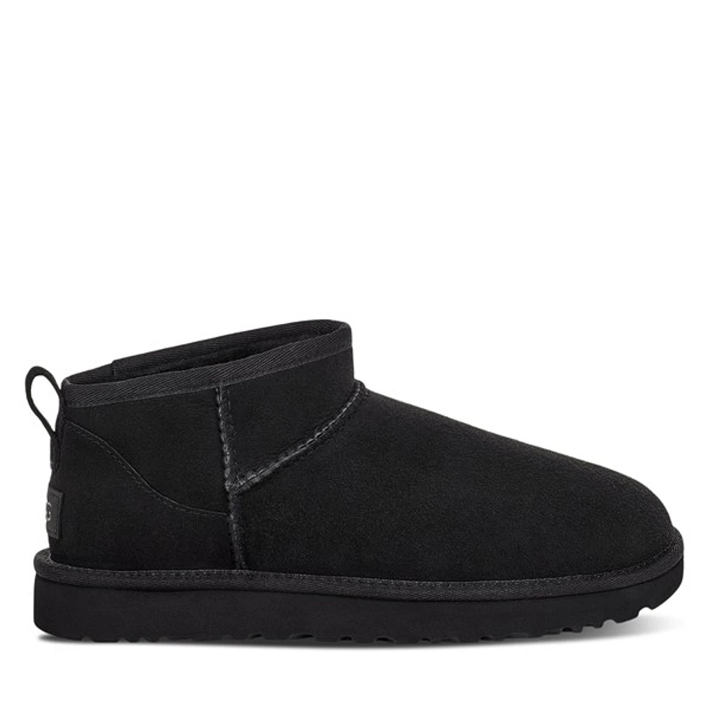 UGG Women's Ultra Mini Winter Boots Black, Leather
