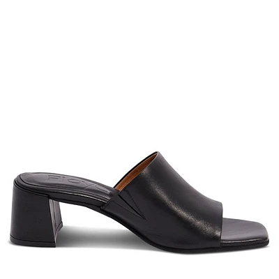 Floyd Women's Harper Mules in Black Leather, Size 7.5, Leather