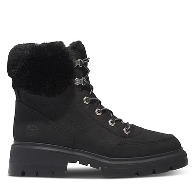 Timberland Women's Cortiney Valley Waterproof Mid Hiker Lace-Up Boots in Nubuck Black, Size 6, Leather